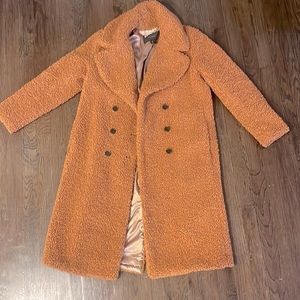 J CREW TEDDY SHERPA COAT SMALL PETITE EUC